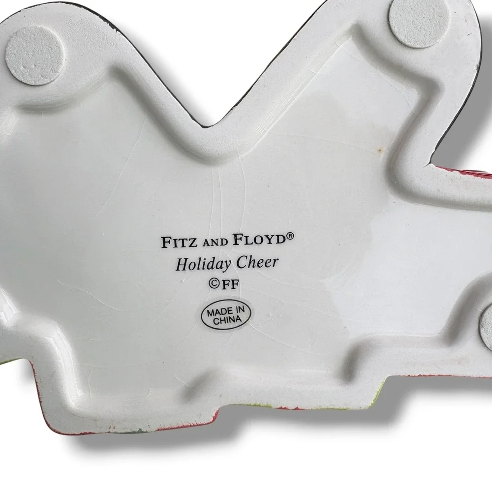 Fitz‎ and Floyd Holiday Cheer Santa Cookie Jar Christmas Ceramic Canister 2008